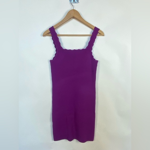 NWT Wilfred Angelique Dress Knit square-neck mini dress Purple Large - Picture 7 of 16